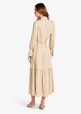 michael kors empire diamond satin jacquard maxi dress