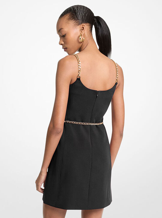 michael kors chain strap belted bustier mini dress