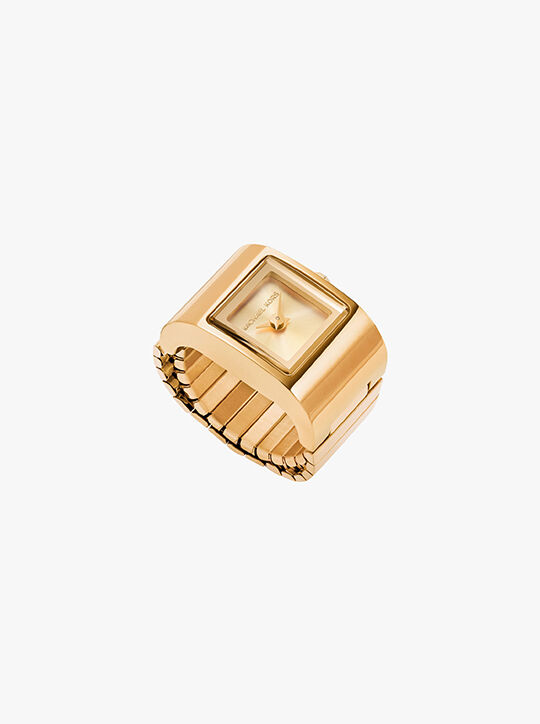 michael kors darrington gold tone ring watch