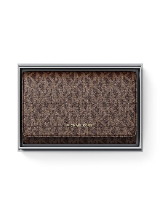 Jet Set Large Signature Logo Wallet michael kors jet set large signature logo wallet