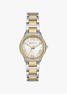 michael kors sage pav  two tone watch