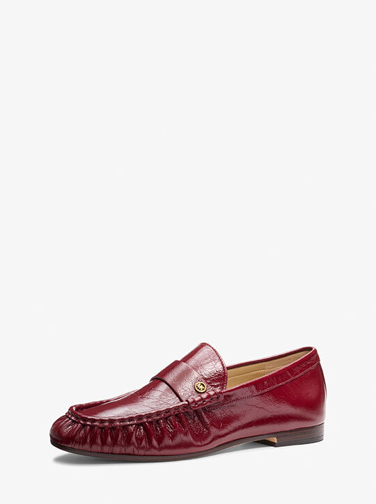 michael kors jennings crinkled leather loafer