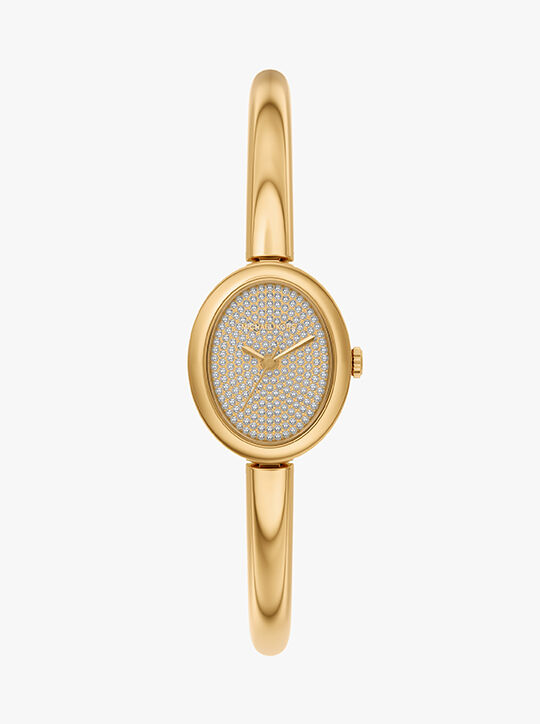 michael kors maude three hand gold tone stainless steel watch