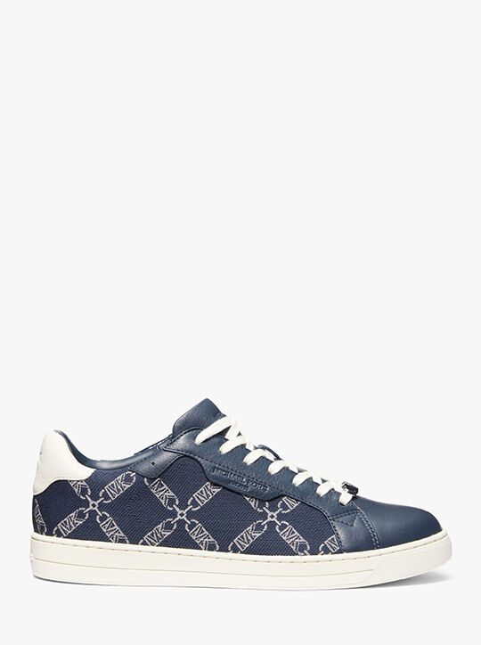 michael kors keating empire logo jacquard and leather sneaker