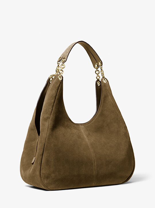 michael kors ellie large suede shoulder bag