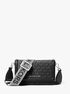 michael kors jet set small signature logo print woven smartphone crossbody bag