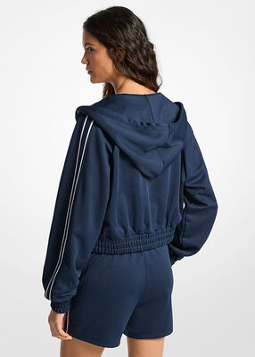 michael kors piqu  contrast zip up track jacket