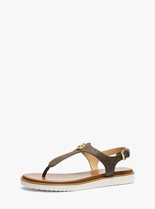 michael kors val signature logo thong sandal