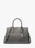 Laila Medium Logo Embossed Burnished Leather Satchel michael kors laila medium logo embossed burnished leather satchel