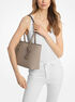 Quinn Medium Signature Logo and Leather Tote Bag michael kors quinn medium signature logo and leather tote bag