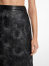 michael kors hand embroidered floral plong  leather skirt
