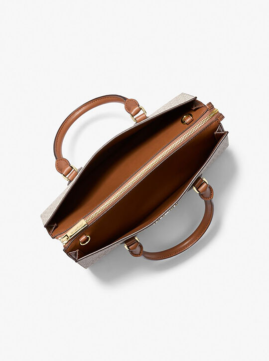 michael kors sheila medium logo satchel