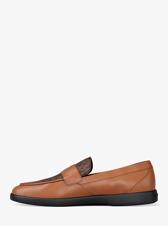 Wesley Leather and Signature Logo Loafer michael kors wesley leather and signature logo loafer