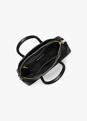 michael kors freddie medium handbag grained cow leather black