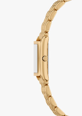 michael kors essex three hand gold tone stainless steel watch