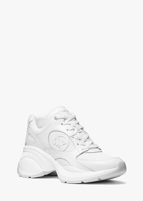 michael kors zuma leather and mesh trainer