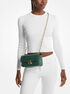 michael kors tribeca small crocodile embossed leather crossbody bag