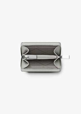 michael kors حافظة بطاقات  جيت سيت صغيرة من الجلد المحبب مزودة بسحّاب