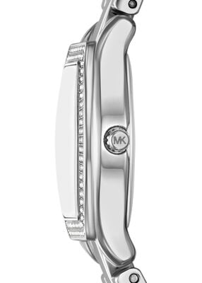 michael kors petite chelsea pav  silver tone watch