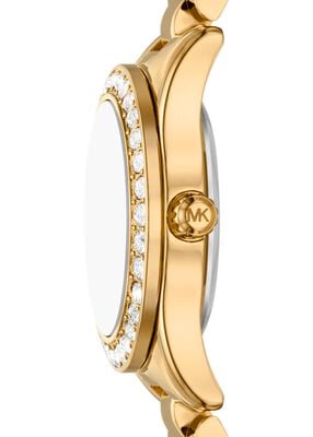 michael kors lexington brushed gold tone watch gift set