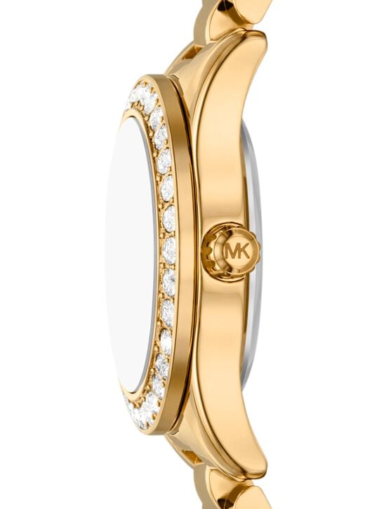 Lexington Brushed Gold-Tone Watch Gift Set michael kors lexington brushed gold tone watch gift set