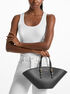 michael kors isa small leather fan tote bag
