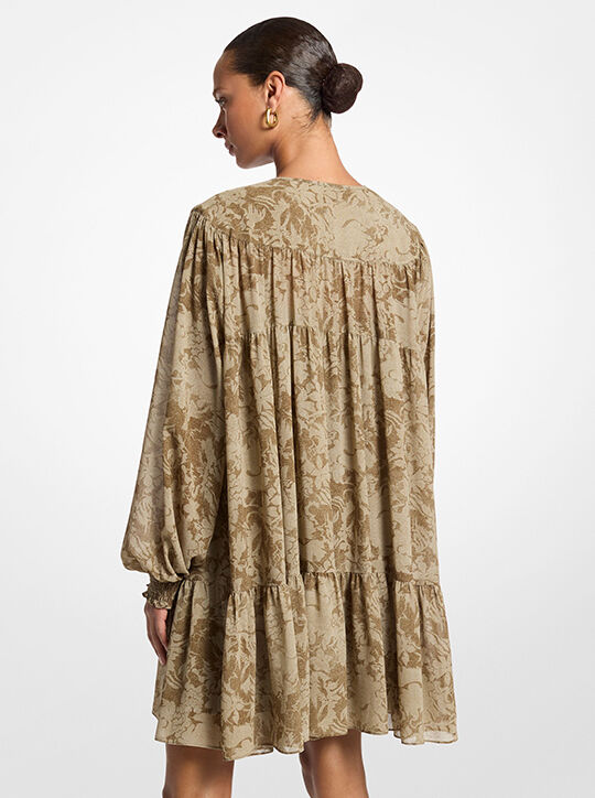 michael kors floral georgette tiered dress