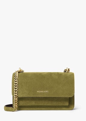 michael kors claire large suede shoulder bag