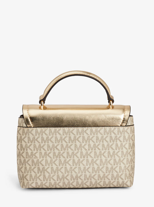 michael kors حقيبة كروسبودي تريبيكا قابلة للتحويل، صغيرة جدًا، بشعار معدني مميز