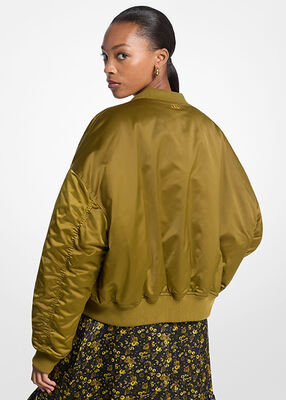 michael kors satin cir  bomber jacket
