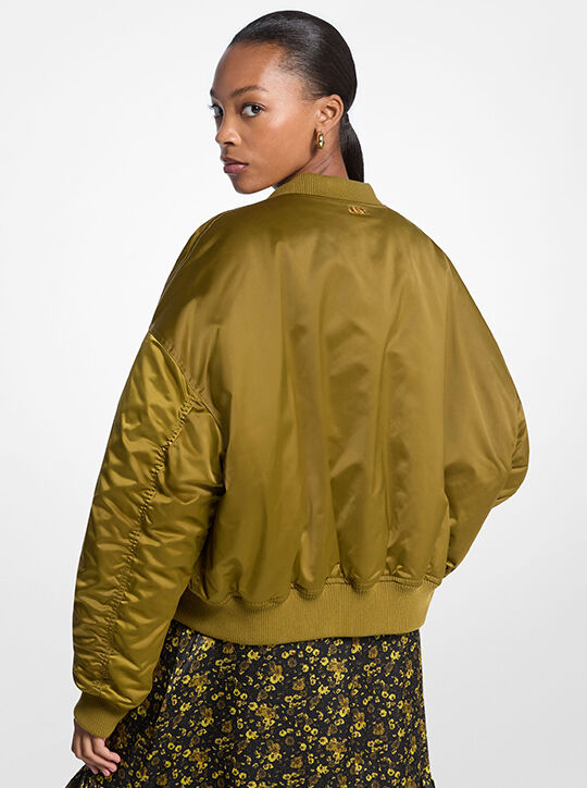 michael kors satin cir  bomber jacket