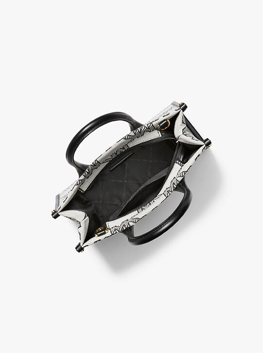 michael kors mirella small logo jacquard crossbody bag