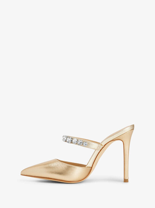 Jessa Embellished Metallic Leather Mule michael kors jessa embellished metallic leather mule