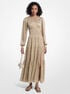 michael kors printed smocked georgette maxi dress