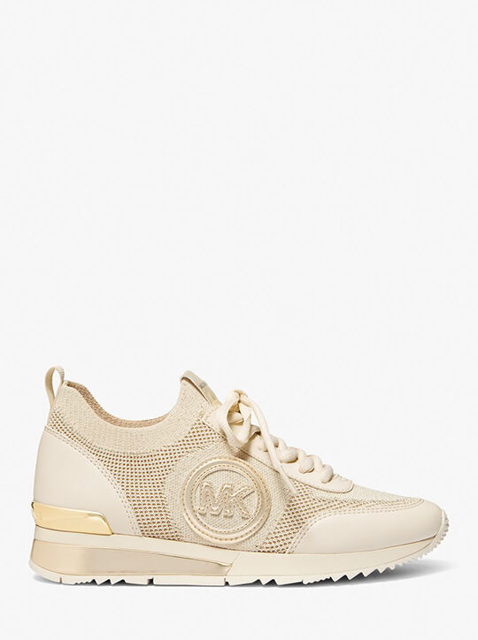 michael kors jenkins metallic stretch knit trainer