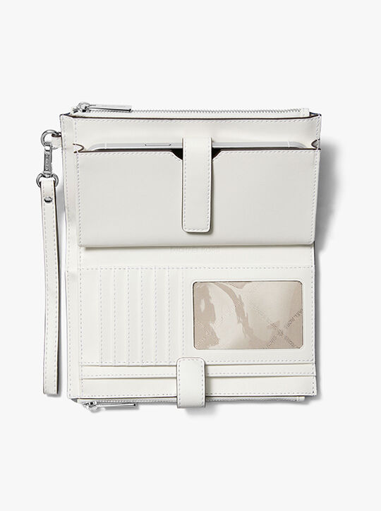 michael kors jet set travel large embellished denim wristlet