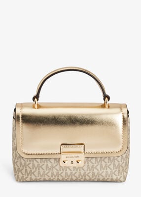 michael kors حقيبة كروسبودي تريبيكا قابلة للتحويل، صغيرة جدًا، بشعار معدني مميز