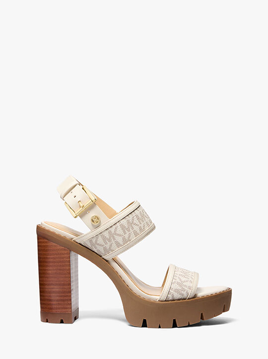 michael kors holland signature logo platform sandal