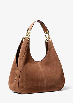 michael kors ellie large suede shoulder bag