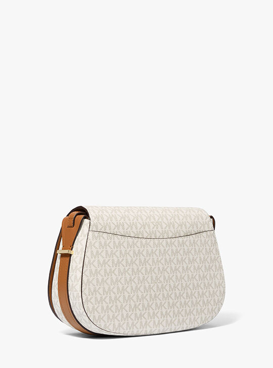 Lydia Medium Signature Logo Messenger Bag, VANILLA/ACRN | Michael