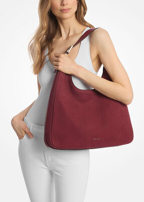 michael kors nolita large nubuck hobo shoulder bag