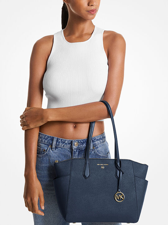 michael kors marilyn medium saffiano leather tote bag