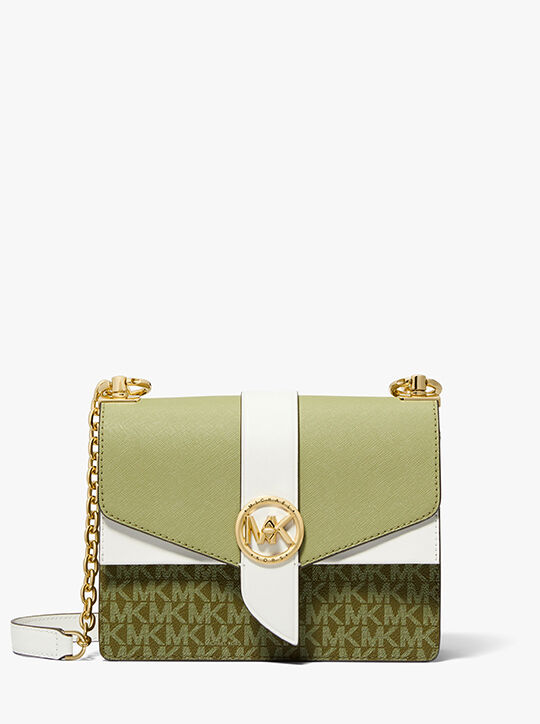 michael kors حقيبة كروس غرينتش صغيرة ملونة من جلد سافيانو