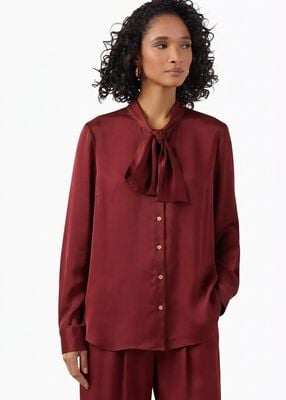 michael kors satin bow blouse