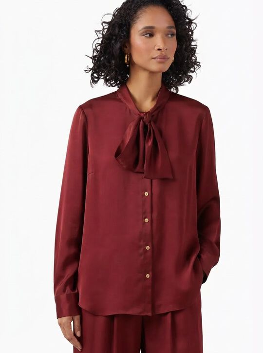 michael kors satin bow blouse