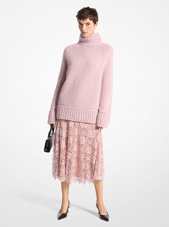 michael kors cashmere and silk boucl  turtleneck sweater