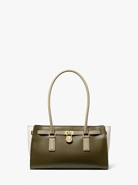 Hamilton Moderne Small Color-Blocked Leather Satchel michael kors hamilton moderne small color blocked leather satchel