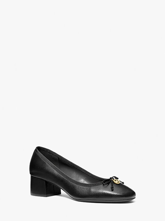 michael kors piper flex leather block heel pump