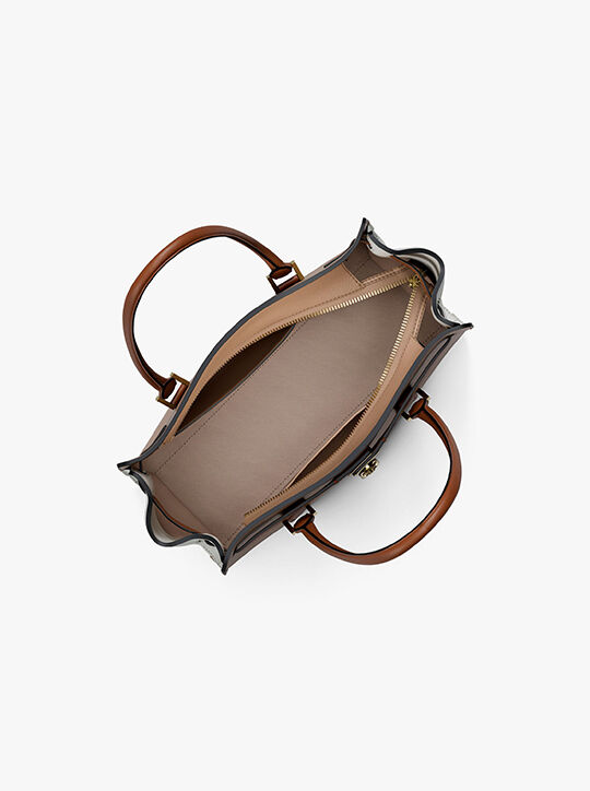 Hamilton Moderne Small Color-Blocked Leather Satchel michael kors hamilton moderne small color blocked leather satchel