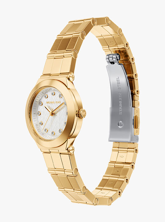 Michael Kors Billie Three-Hand Gold-Tone Stainless Steel Watch michael kors billie three hand gold tone stainless steel watch